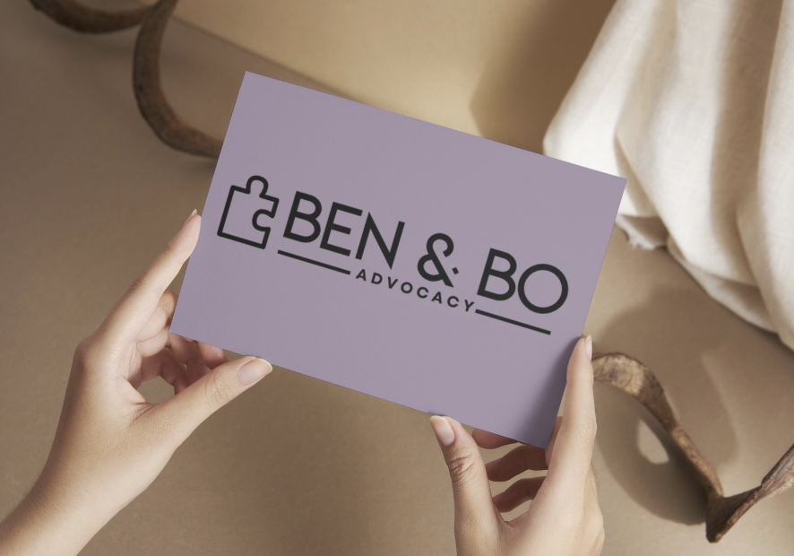 Ben & Bo branded card held in hand