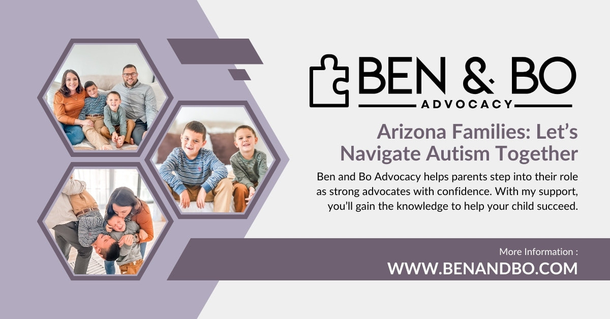 Ben & Bo Advocacy hero graphic, Let's Navigate Autism Together