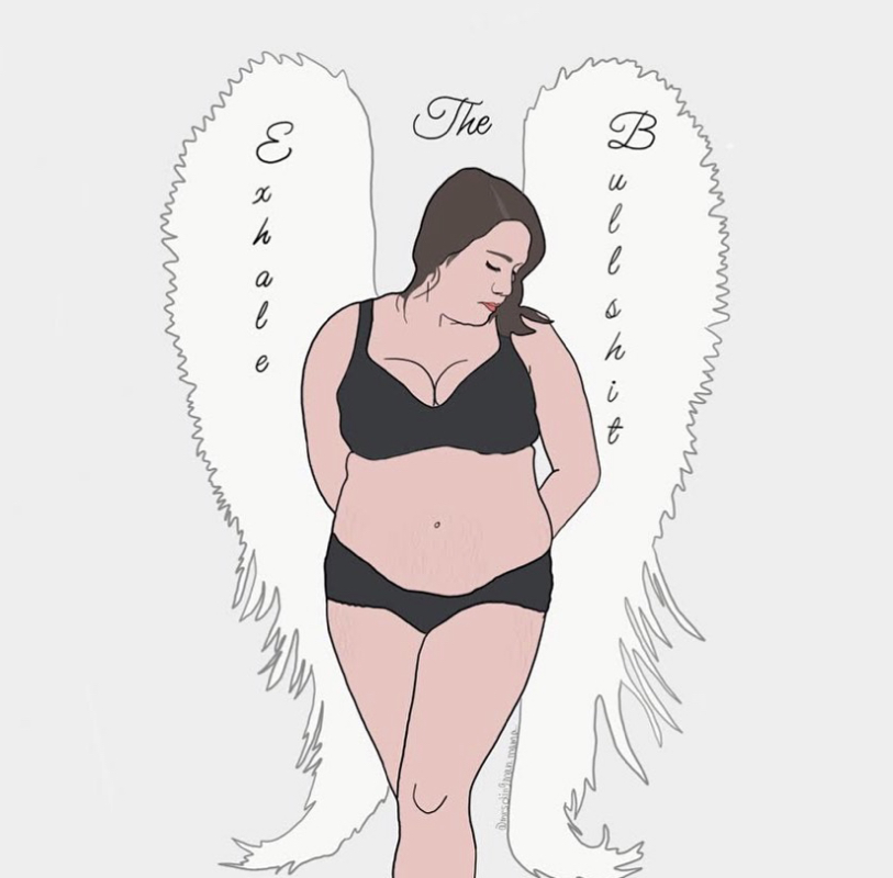 Illustration, body-positive figure study