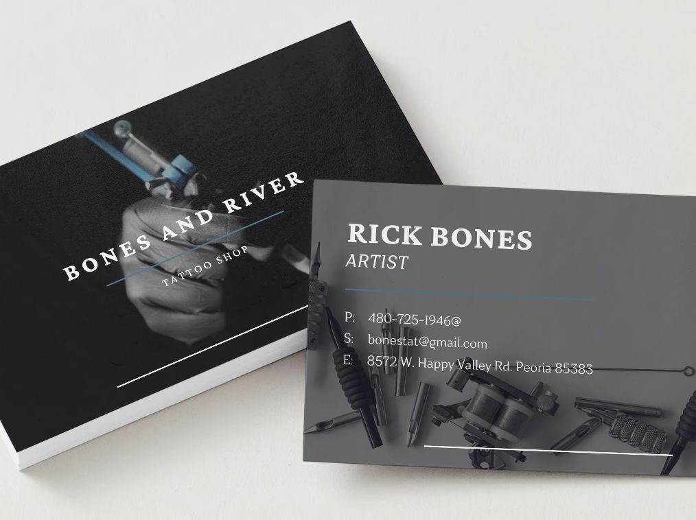 Business card system for a client brand identity